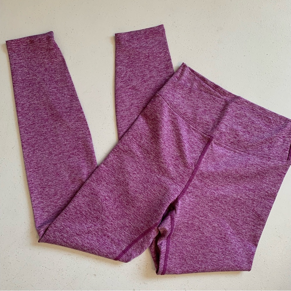 Susan Graver SG Sport Space Dye Crossover Leggings in Orchid Size XXS NWOT